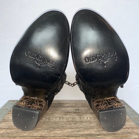 Sold OLD GRINGO Addison NEW Black Leather Buckle Zipper Boho Western Ankle Boots - Picture 4 of 10